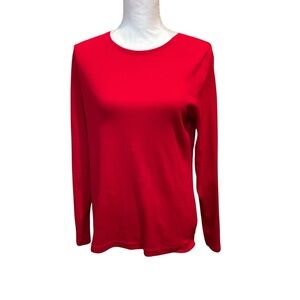 Croft‎ & Barrow Vibrant Red Long Sleeve Top size medium cotton